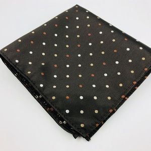 Pocket Square 100% Silk Brown/Orange Dot Pattern